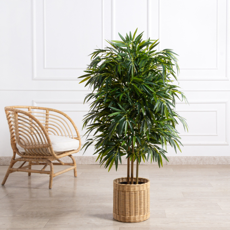 120/75-1(Пр)(F) Бамбук искусственный 3 ствола Премиум, h120см (латекс)