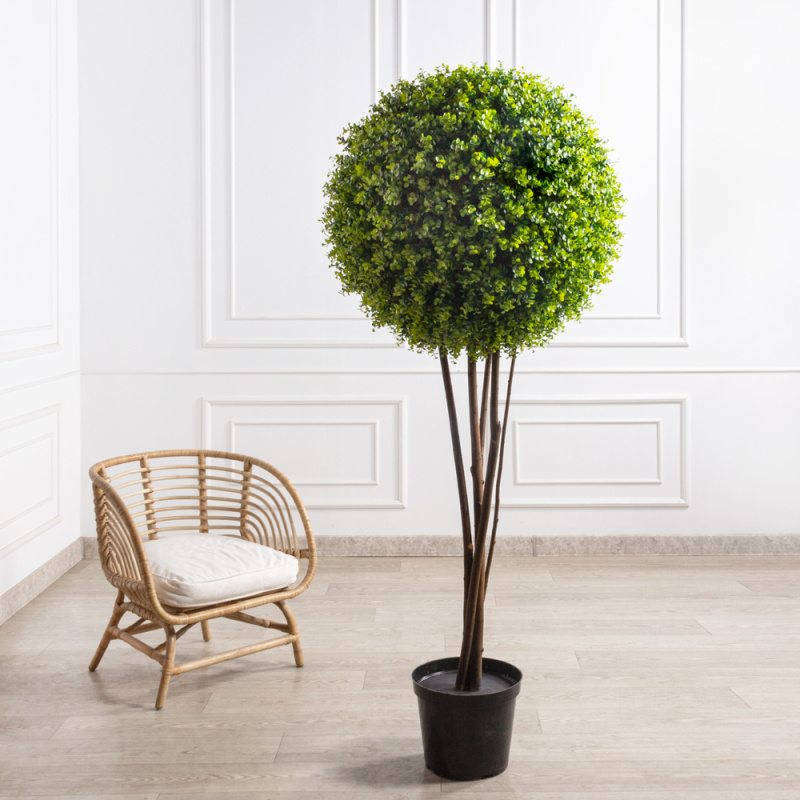 СШ200/228(Акция)(F) Самшит искусственный шар эвкалипт Элит h200см, d80см