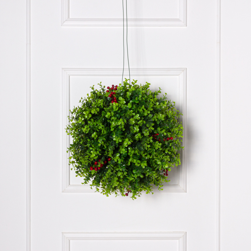 СШ045/228-6(з) Самшит искусственный шар эвкалипт Элит с ягодами d45см