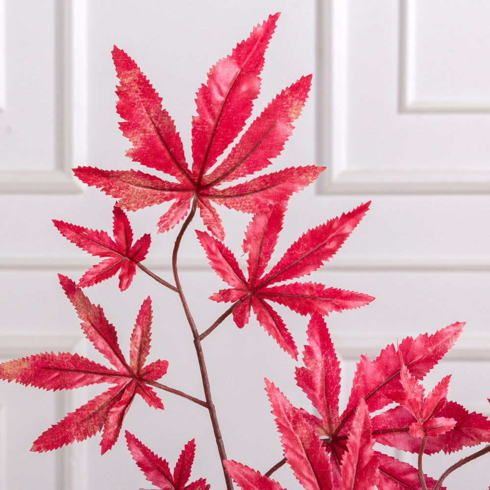 7143/А2793-03(F) Ветка клена японского h76см, ярко-красная_1