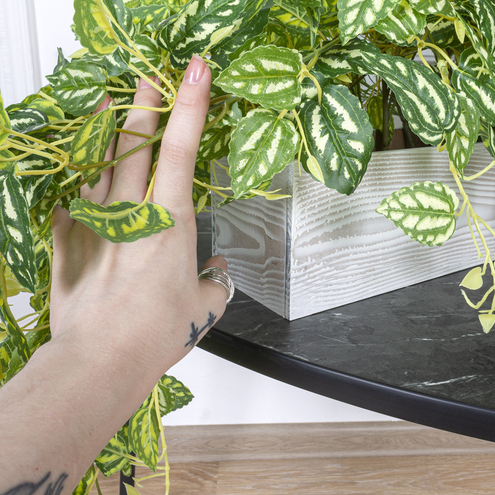 ТДЯ131 Композиция искусственная с клематисом в ящике 47х11хh11см_5