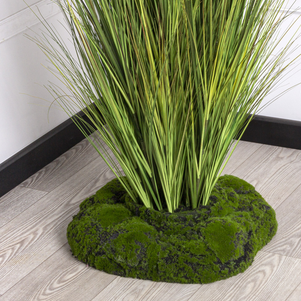 К351-3(з) Трава Осока искусственная h200см на кочке из мха d50см, желто-зеленая_2