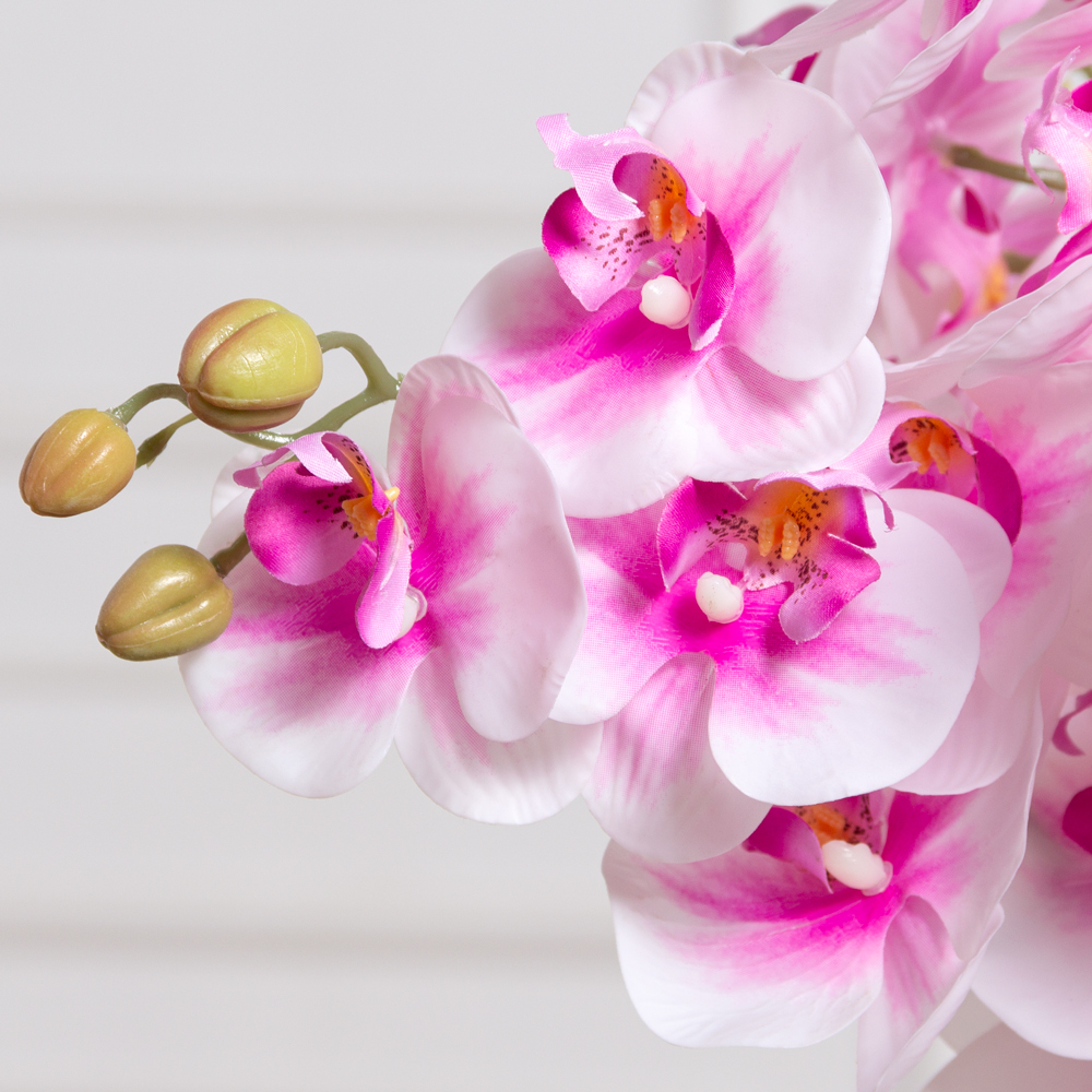 7141А/0108-02/20(F) Орхидея  искусственная h80см 7 голов, бело-розовая(латекс)_1