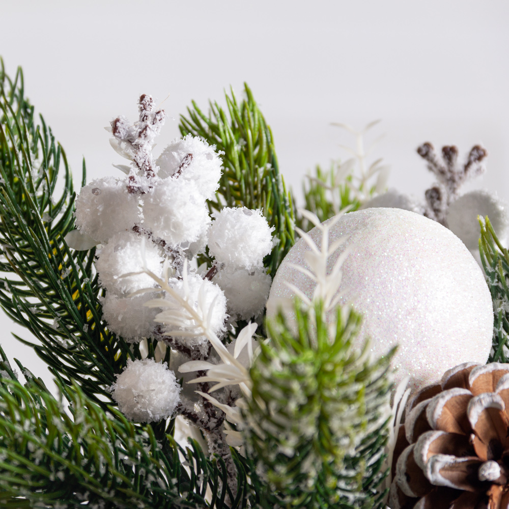 КНг50(F) Композиция НГ искусственная белоснежная h18см в кашпо d10см_5