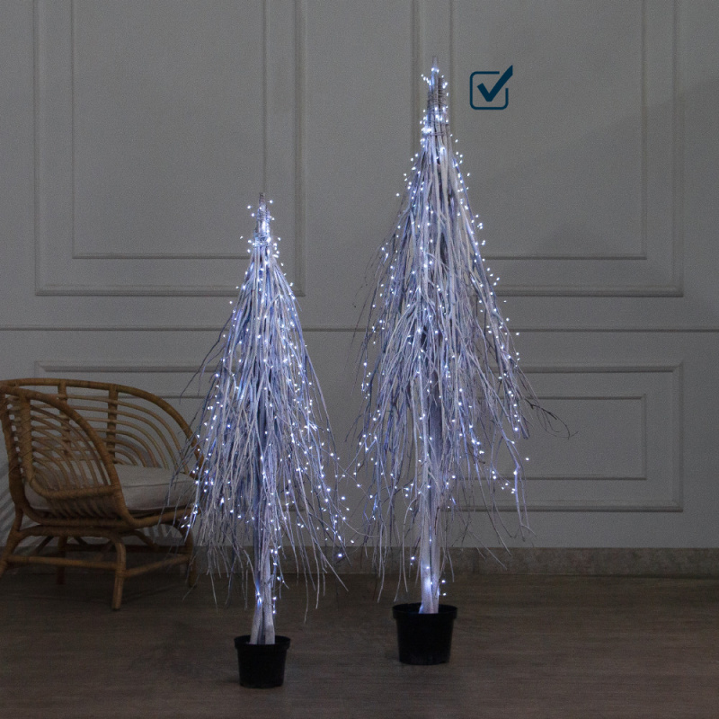 170/РН/СВ03х(Пр)(F) Ель в скандиновском стиле с гирляндой Роса h170см, белая_1