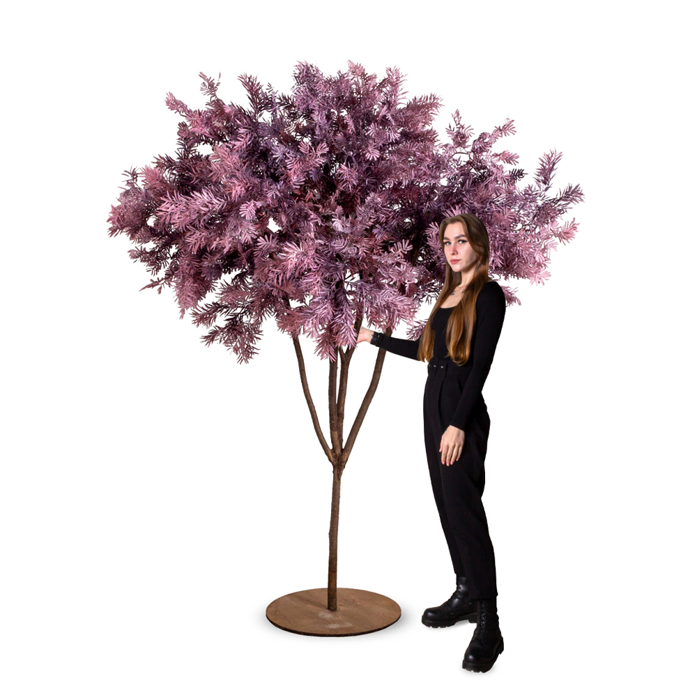 230/РН/506(з) Дерево искусственное интерьерное h230см, d180см, пепельно-розовое_1