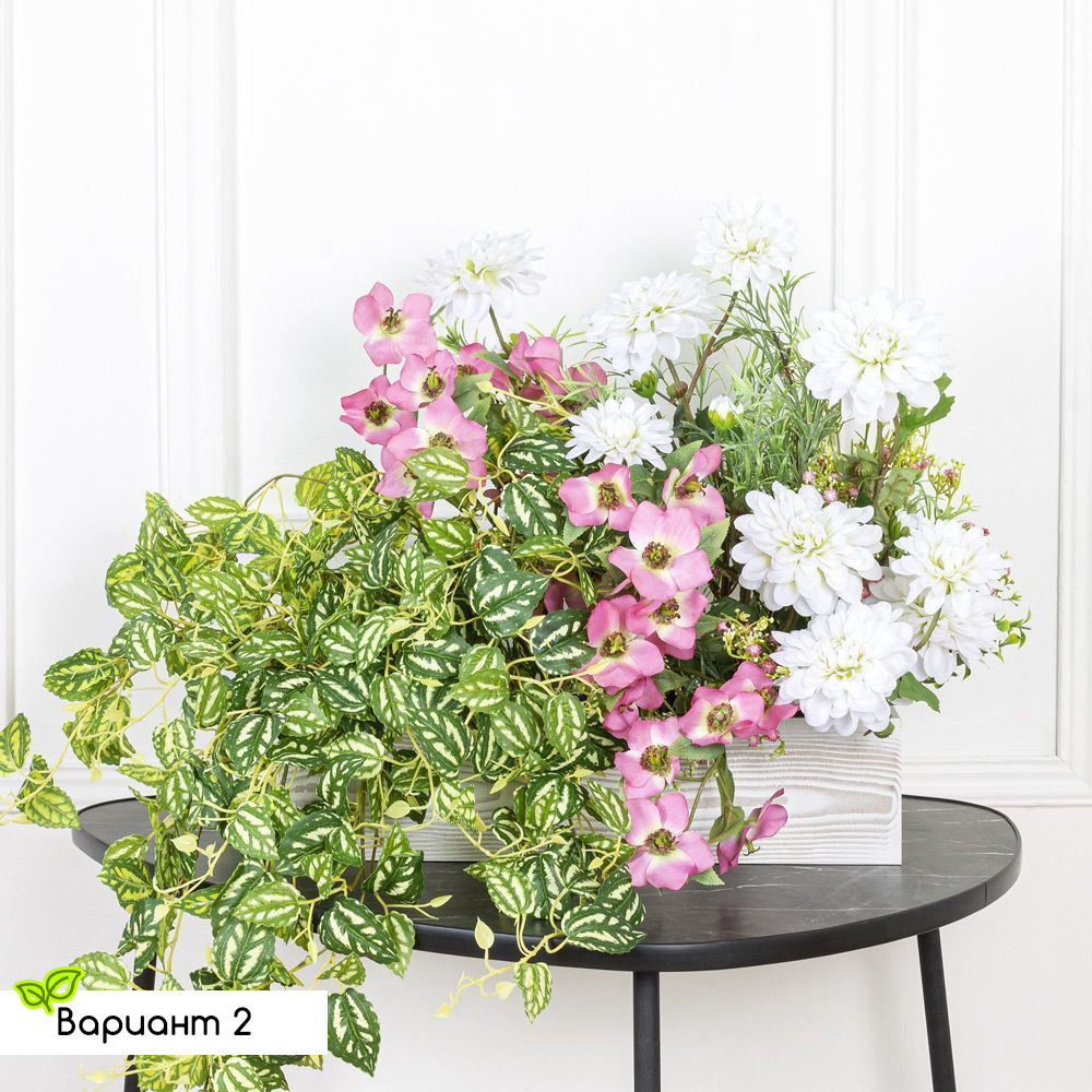 ТДЯ131 Композиция искусственная в ящике 47х11хh11см_8