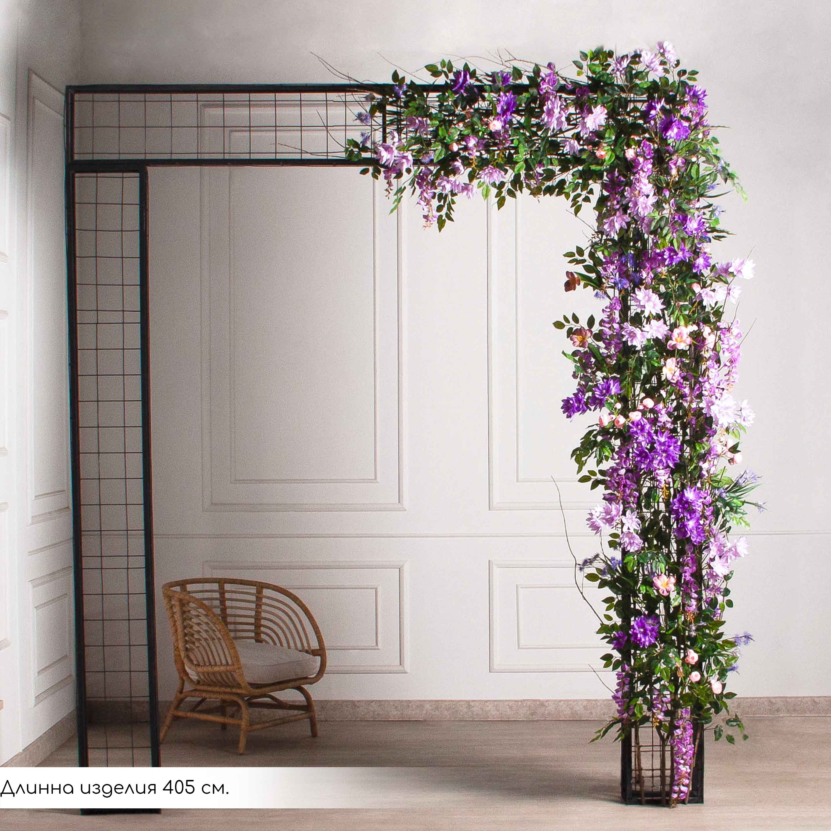 ДЛ154(Пр)(F) Декор входной группы цветочный L100см, пристенный_3