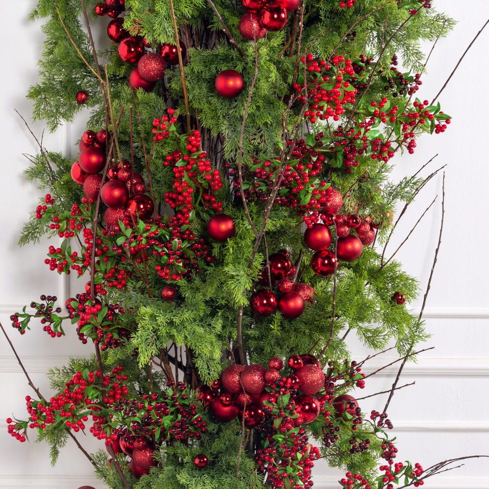 ДЛ148(Пр)(F) Декор входной группы хвойный L100см на прутьях_1