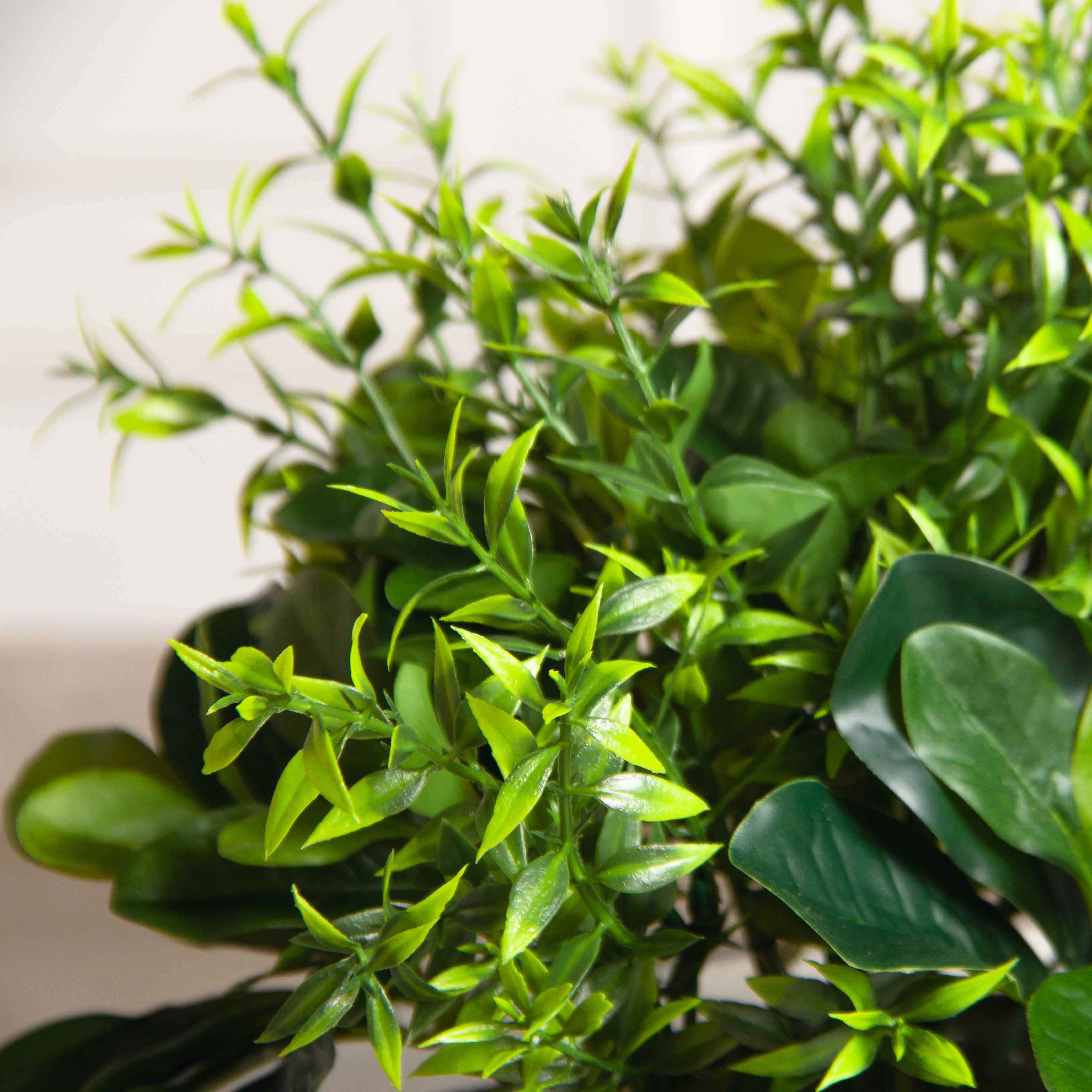 ВМ107(з) Композиция искусственная Микс с питтоспорумом h15см на вставке 28х14,5х3см_3