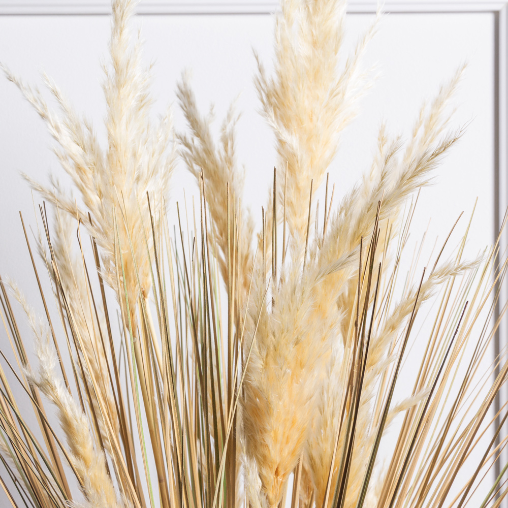 ТД106-4(з) Трава Осока искусственная h30см с пампасной травой в кашпо d11см_2