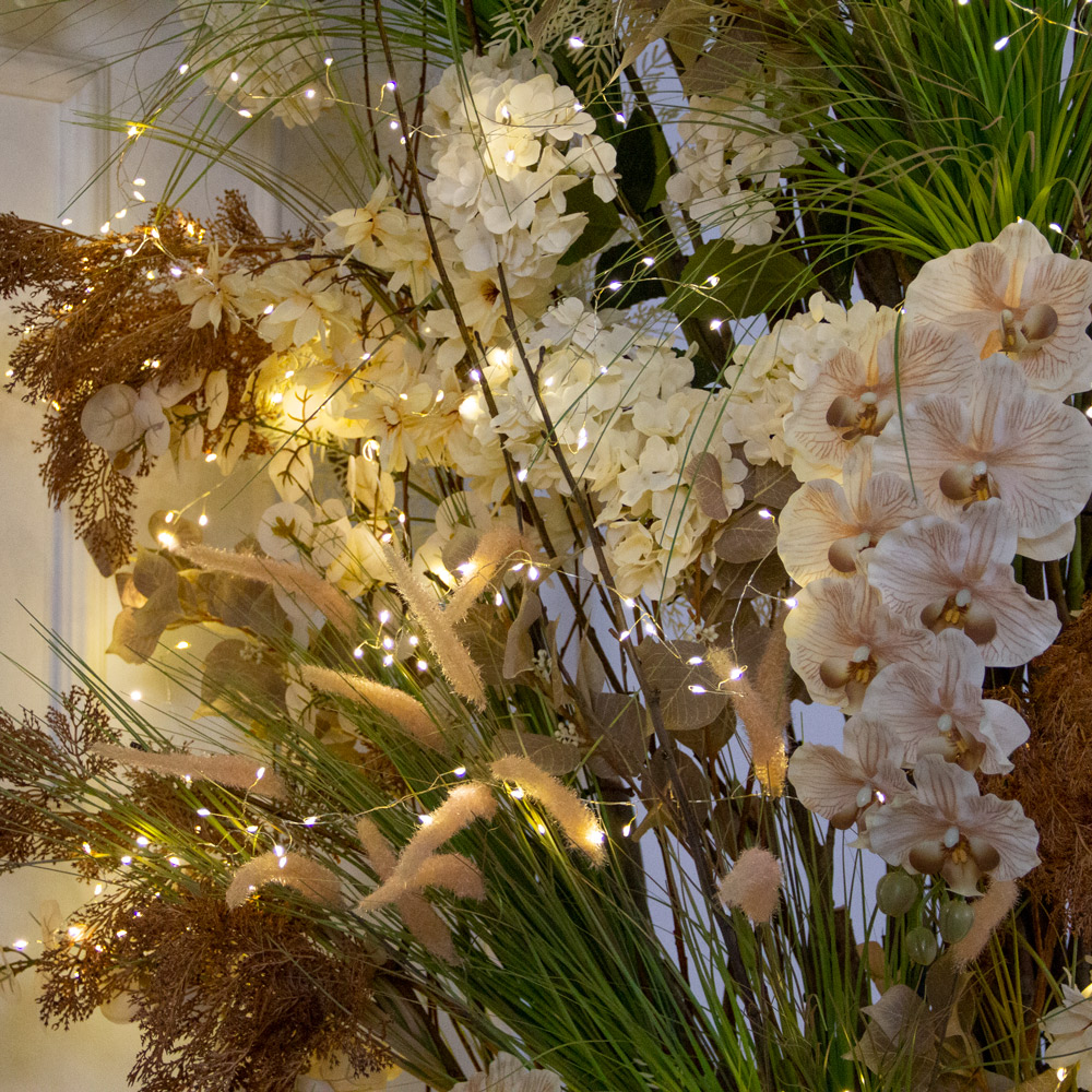 ДЛ176/СВ03(Пр)(Fix)(F) Декор вход. группы h300см на прутьях, пристен. с гирляндой 