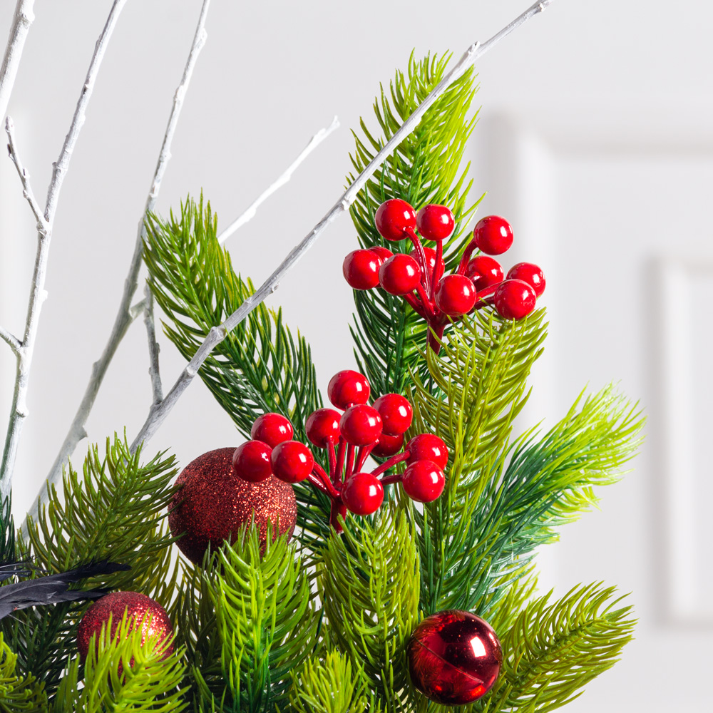 КНг56(F) Композиция НГ со снегирями в ящике 20х9хh8см _3