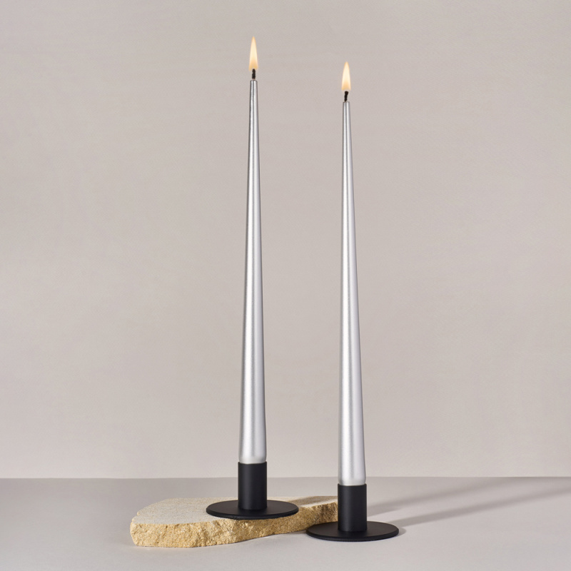 СК35-29(Fix)(F) Свеча коническая 35см Оттенок №29 (серебряный) 2шт/уп