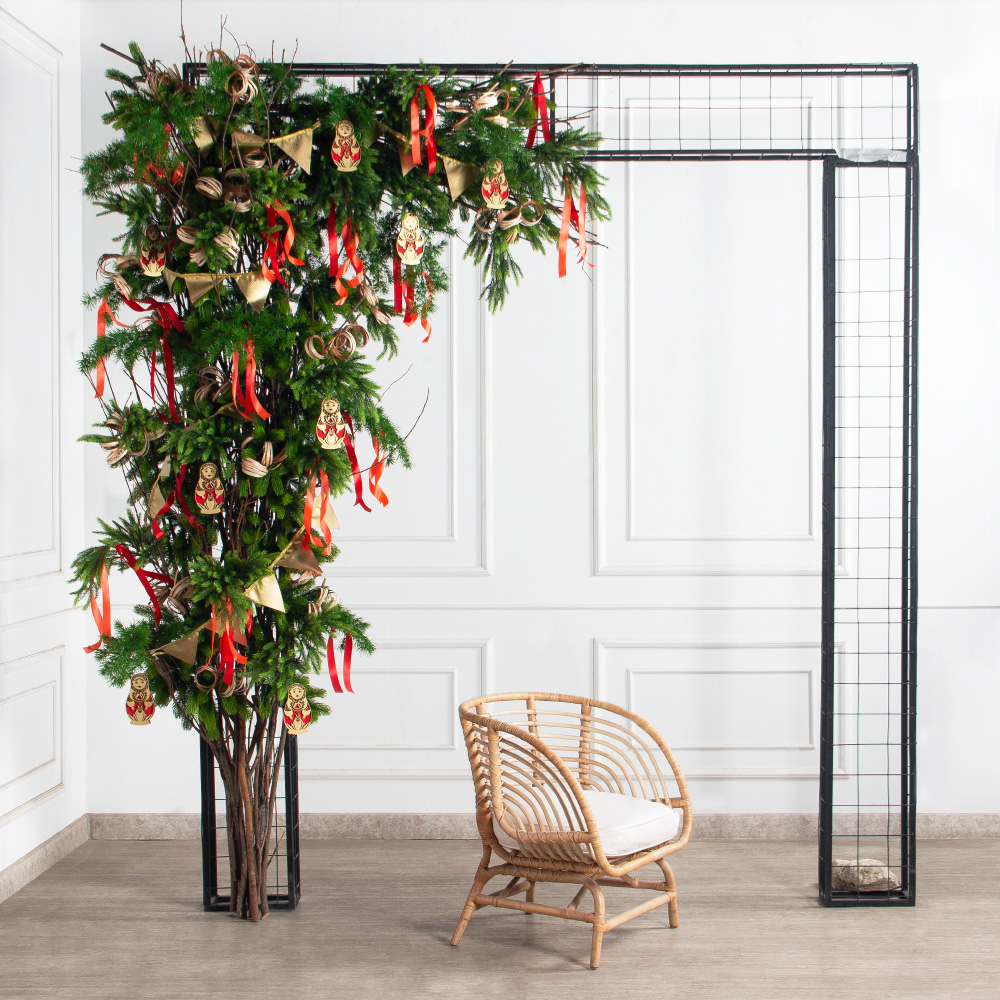 ДЛ197(Пр)(Fix)(F)Декор вход.группы h280см н/прутьях, прист.,с матрешками в русском стиле_4