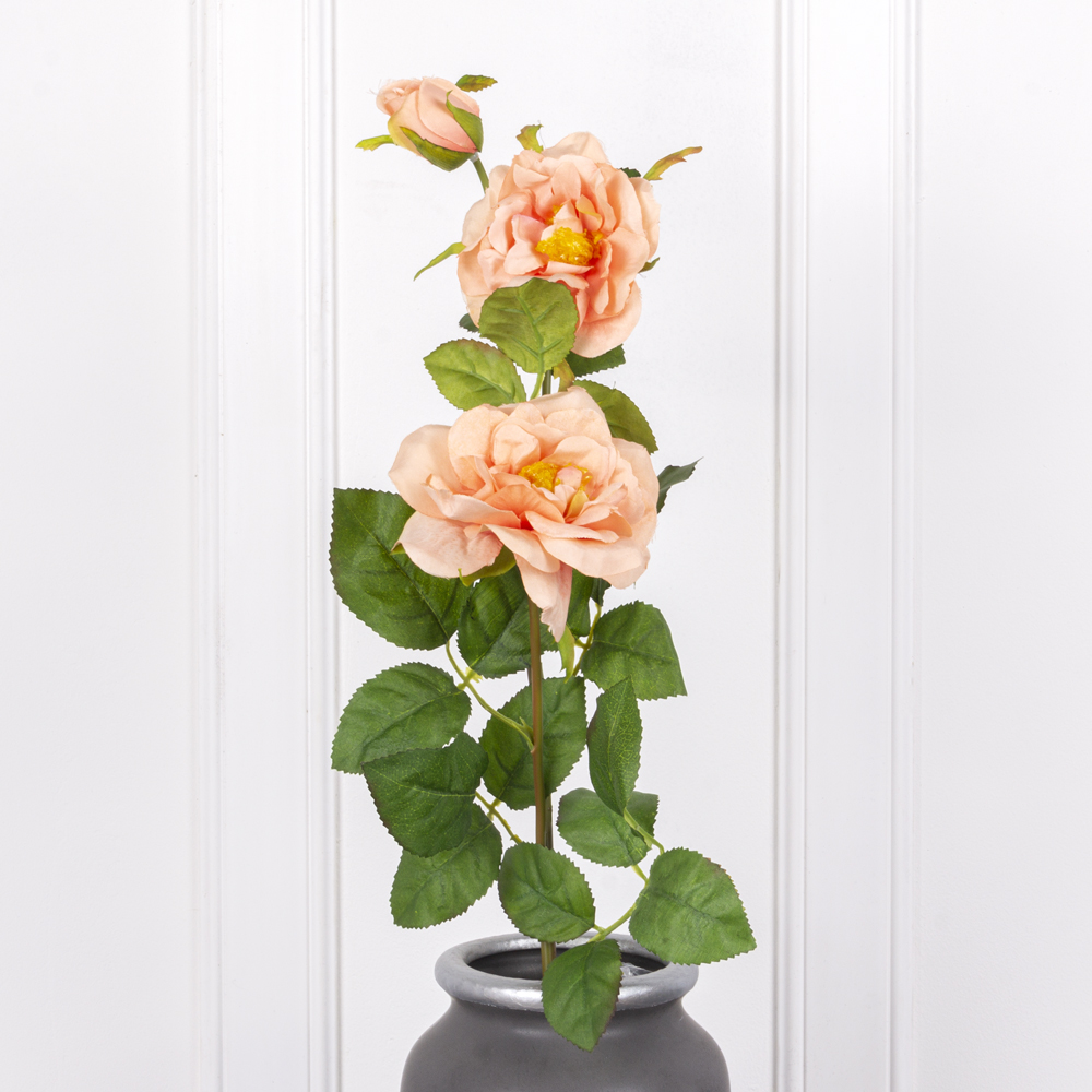 7141А/9120-11/13Р Гардения искусственная 2 головы, 1 бутон, h62см, персиковая_1