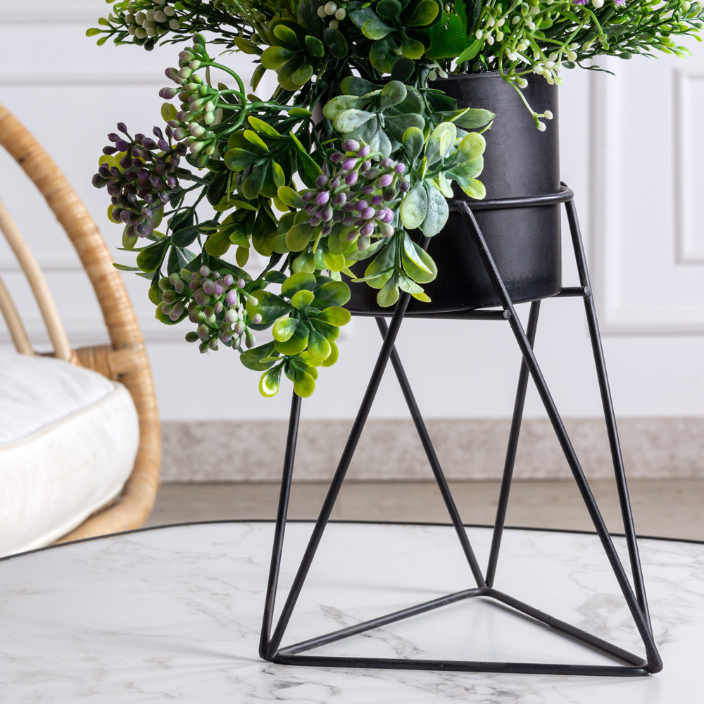 КС/МП47(F) Композиция цветочный микс (фиолет) h18см на металлической подставке h19см _4