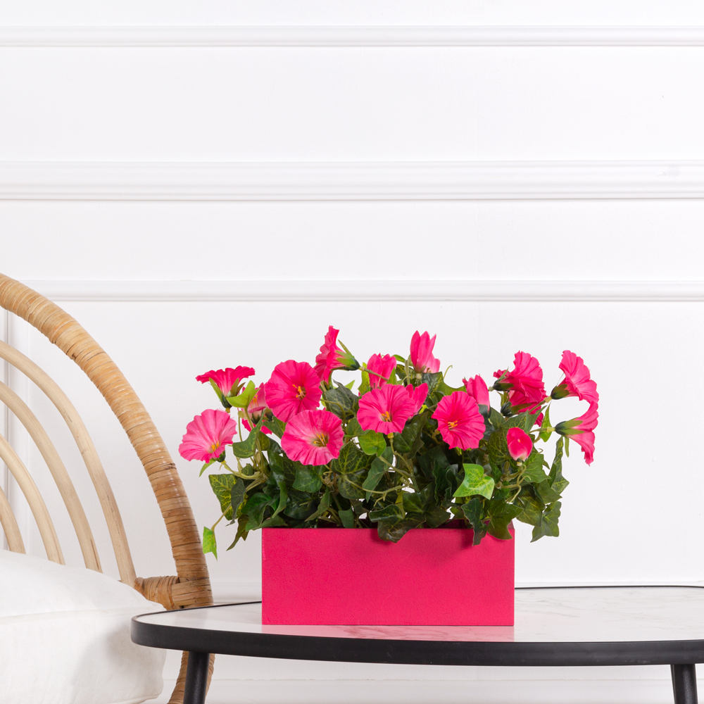 ТДЯ440-2 Петуния искусственная малиновая в деревянном ящике 20х9х8см_1