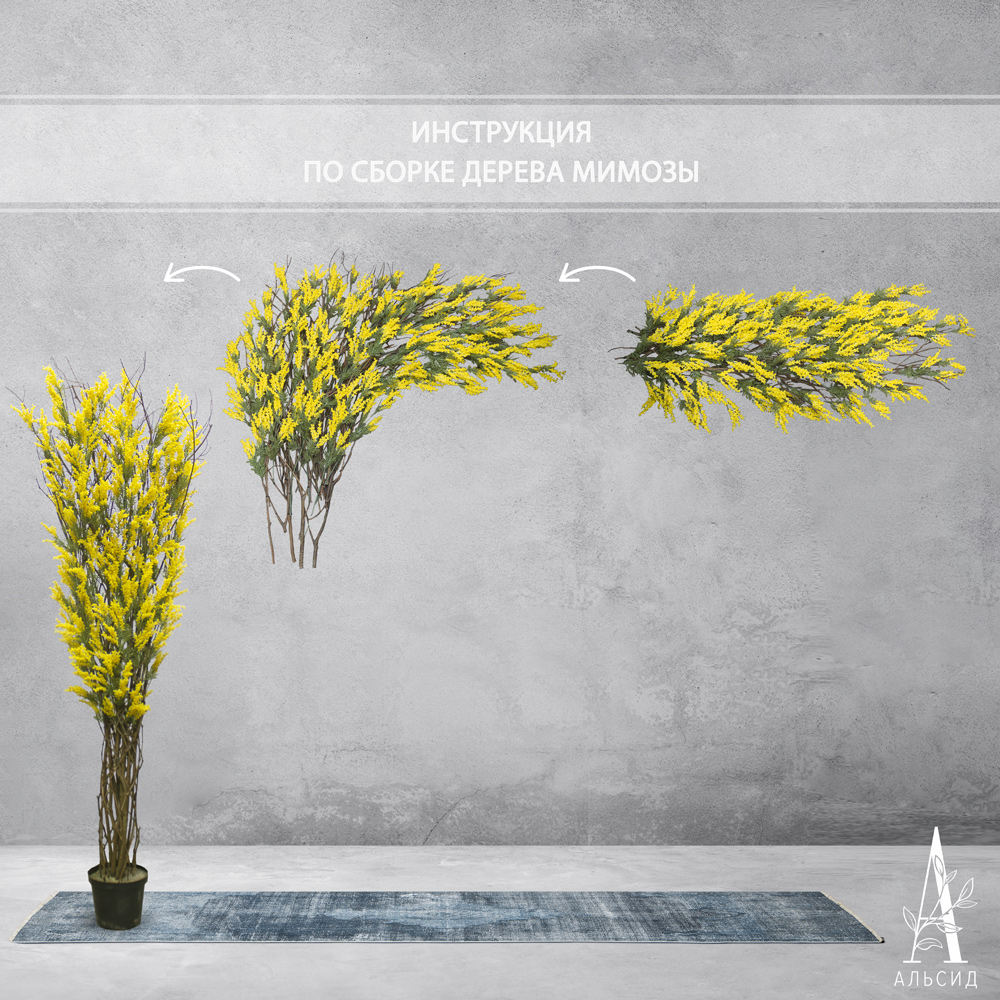 400Разб/ПР/РН/43(з) Мимоза искусственная h400см пристенная_1