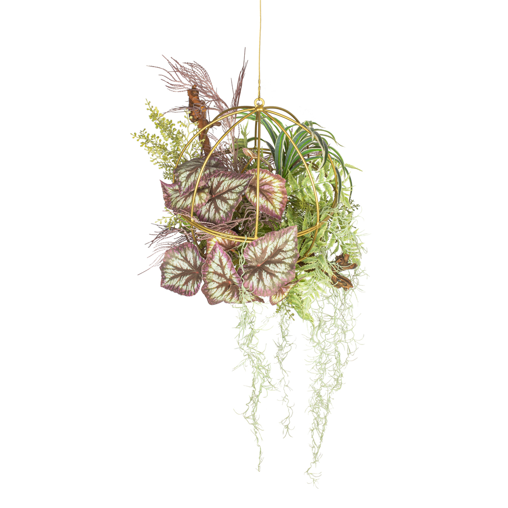 КМП9 Композиция искусственная на подвесном мет/шаре (латунь) d30см_1