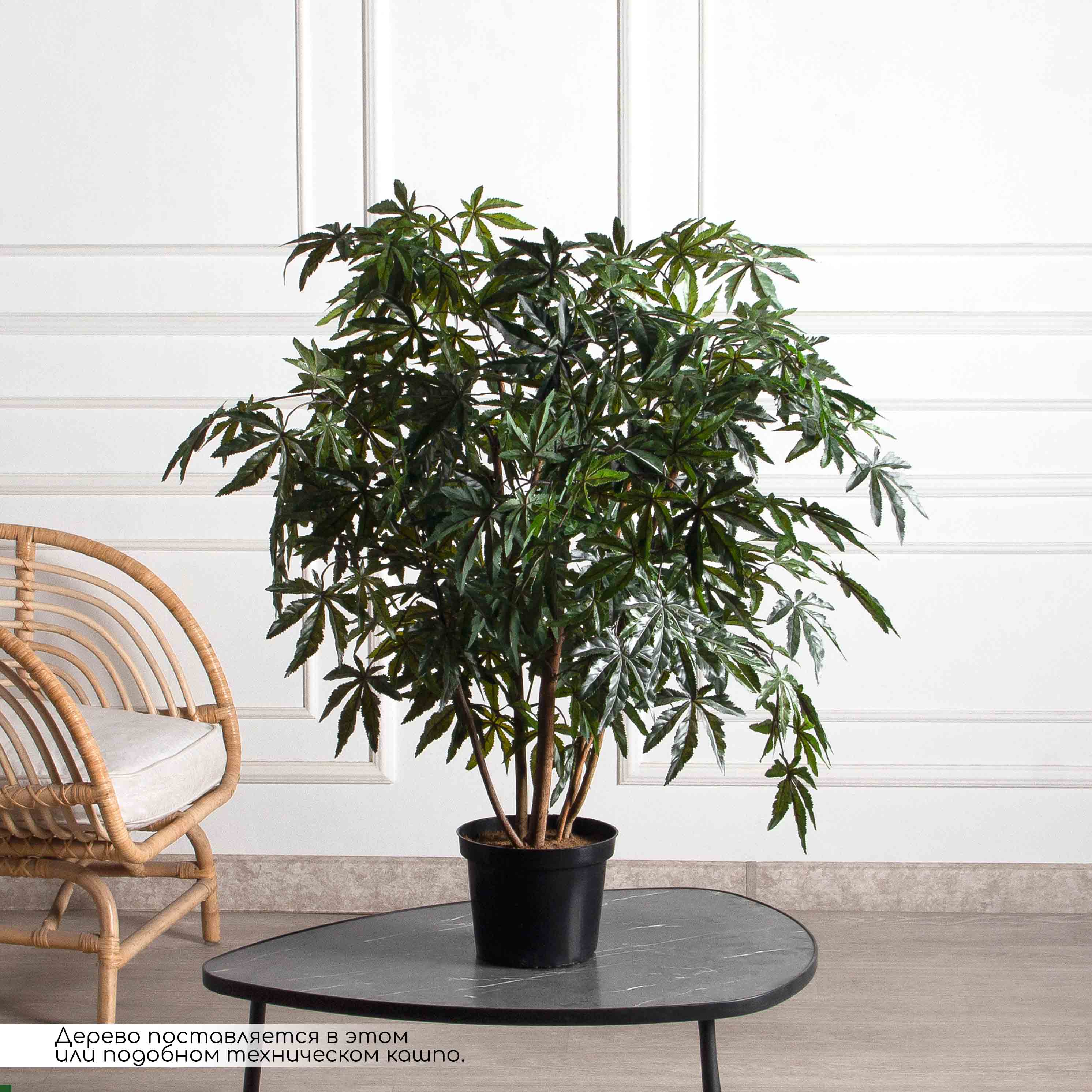 090/К/400(F) Клён японский искусственный куст h90см в кашпо_2