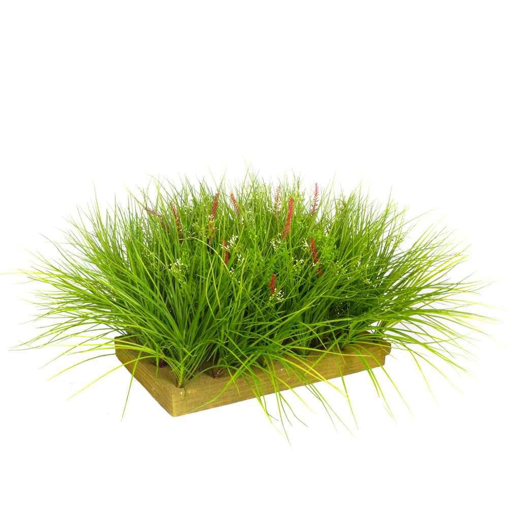 ВМ51-5/2(з.) Композиция искусственная Разнотравье на вставке 51х35хh5см, бордо_2