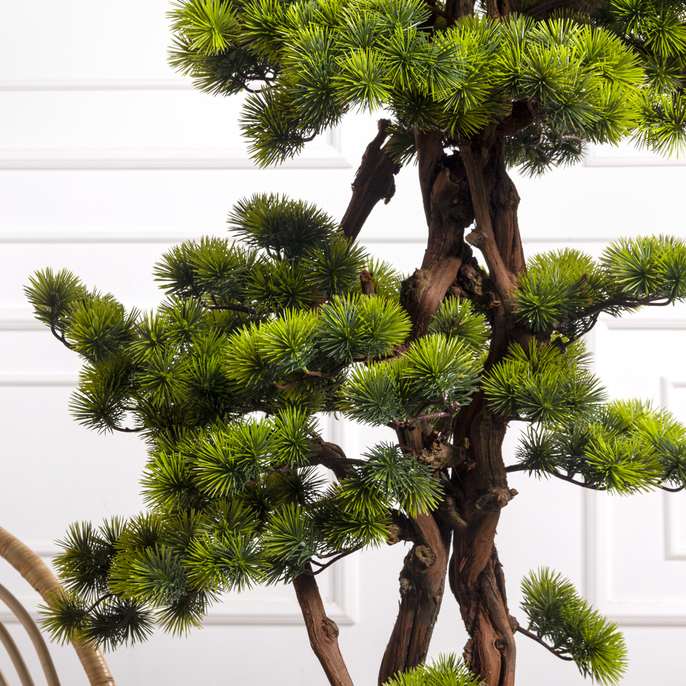 БС150/2К/ОС/3000(з)(F) Бонсай искусственный Сосна h150см в кашпо _2