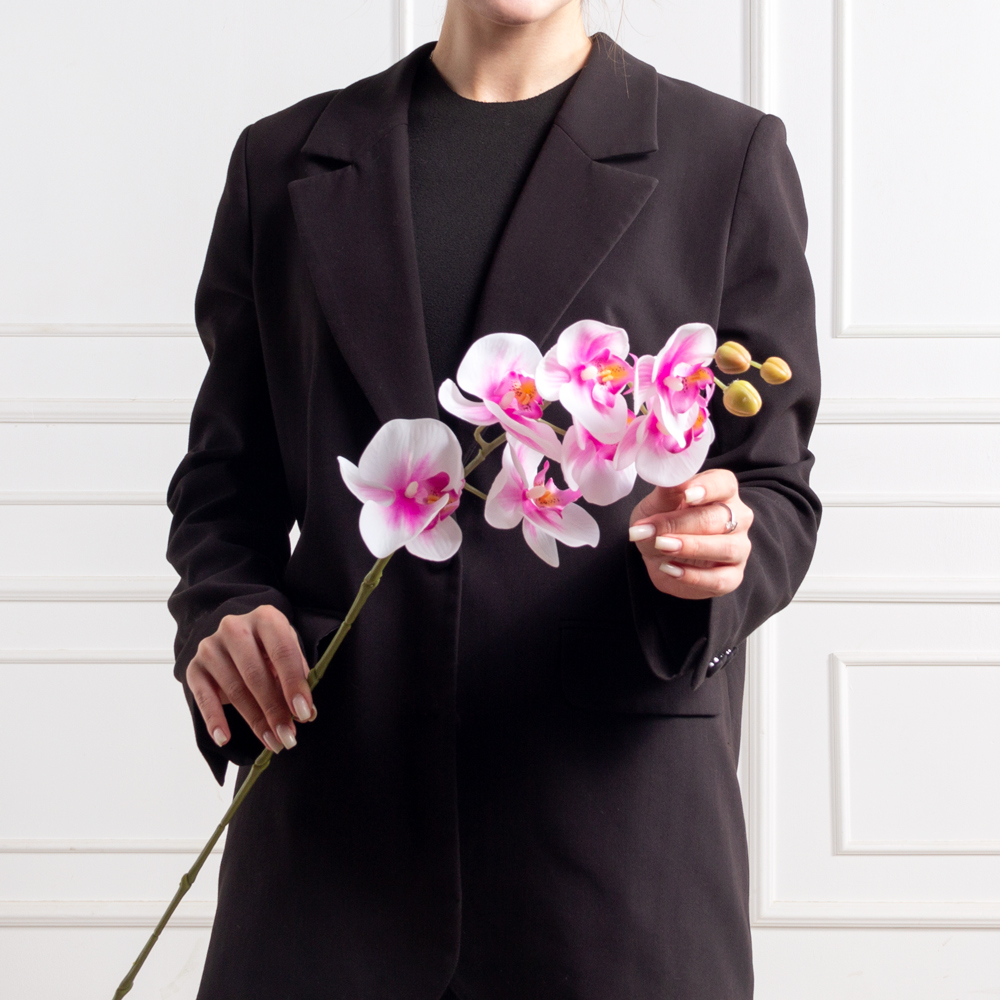 7141А/0108-02/20(F) Орхидея  искусственная h80см 7 голов, бело-розовая(латекс)_4