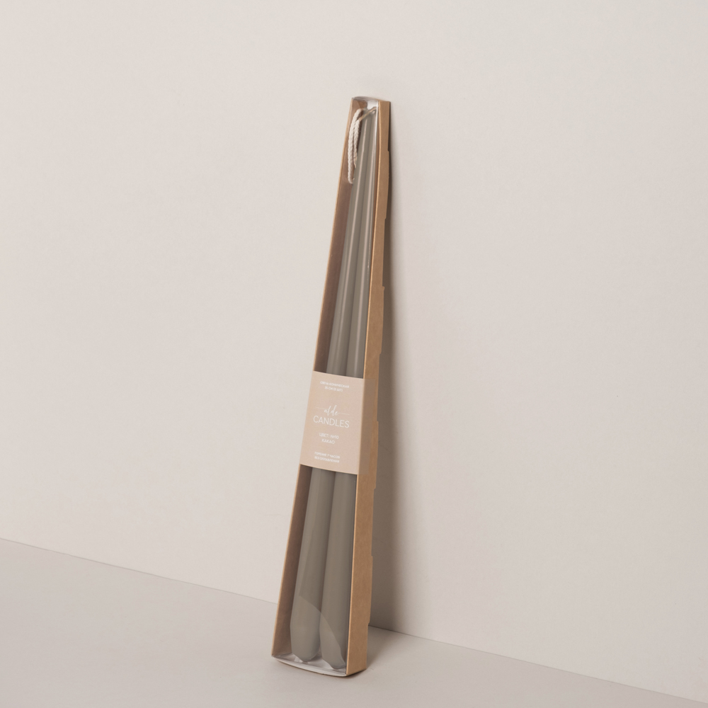 СК35-11(Fix)(F) Свеча коническая 35см Оттенок №11 (серо-бежевый) 2шт/уп_1