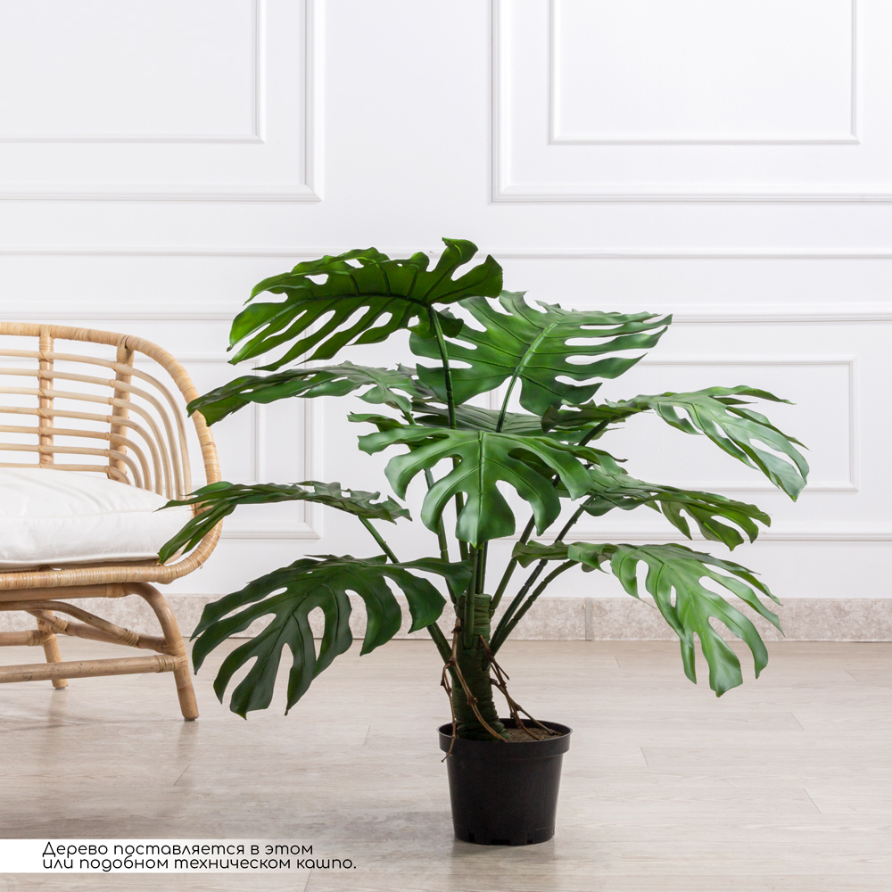 095/К/ССТ/371(F) Монстера искусственная на стволе h95см (силикон)_1