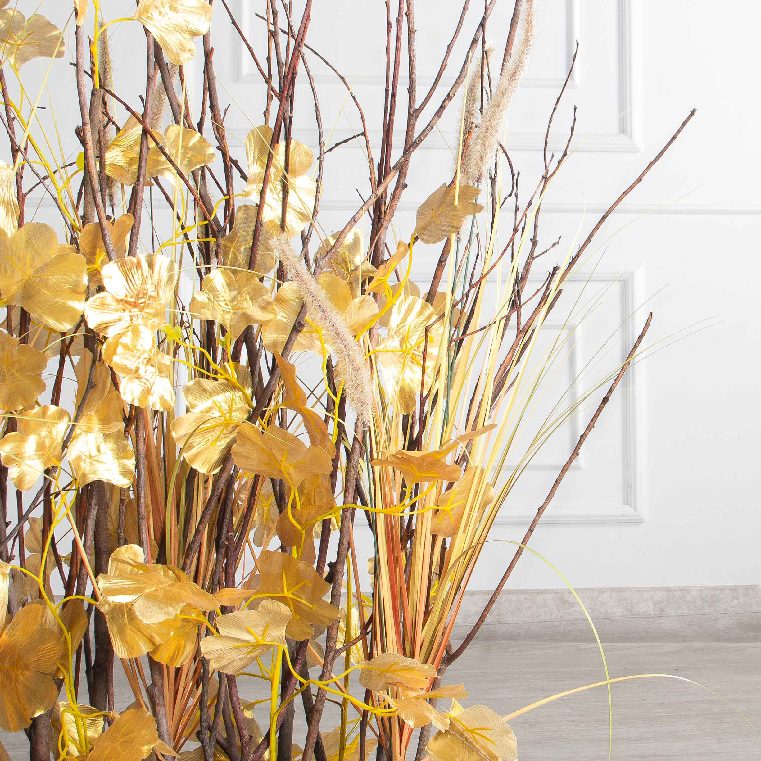 К541(Пр)(F) Композиция искусственная с гинкго на основании, золото_6