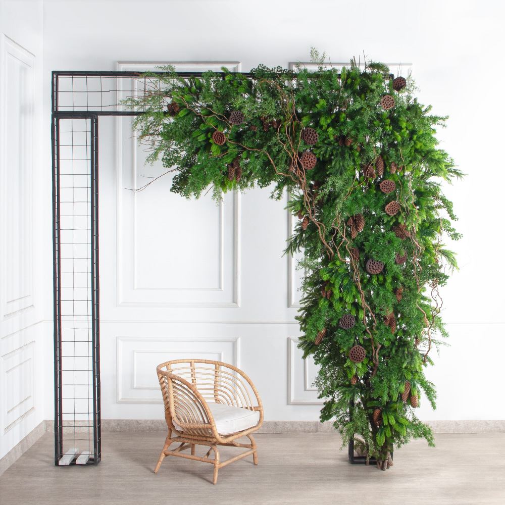 ДЛ184(Пр)(Fix)(F) Декор входной группы хвойный с декором h290см на прутьях,пристенный_4