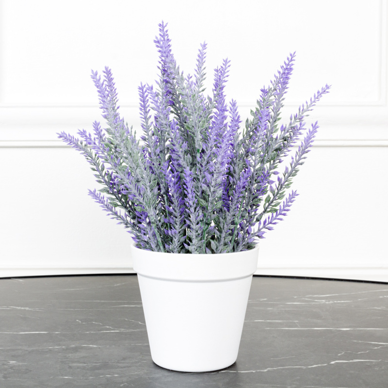ЦС83-1 Лаванда с соцветием искусственная h20см фиолетовая в кашпо d11см _3