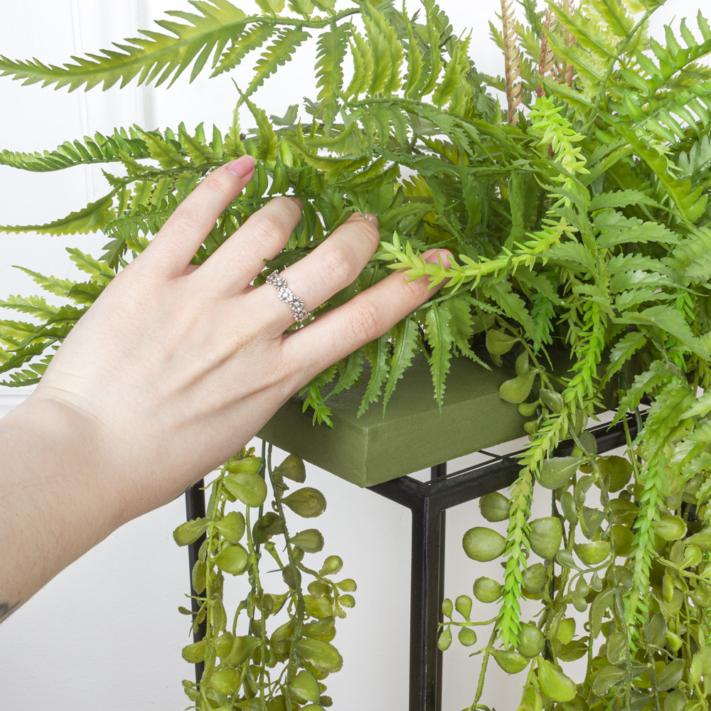 ВМ15(з.) Папоротники искусственные h24см на вставке модуль_6