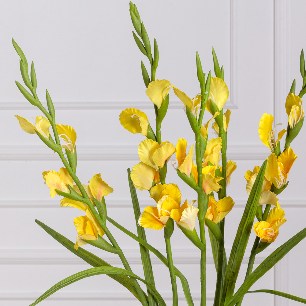 7141А/9120-26/3Р Гладиолус искусственный h85см, желтый_1