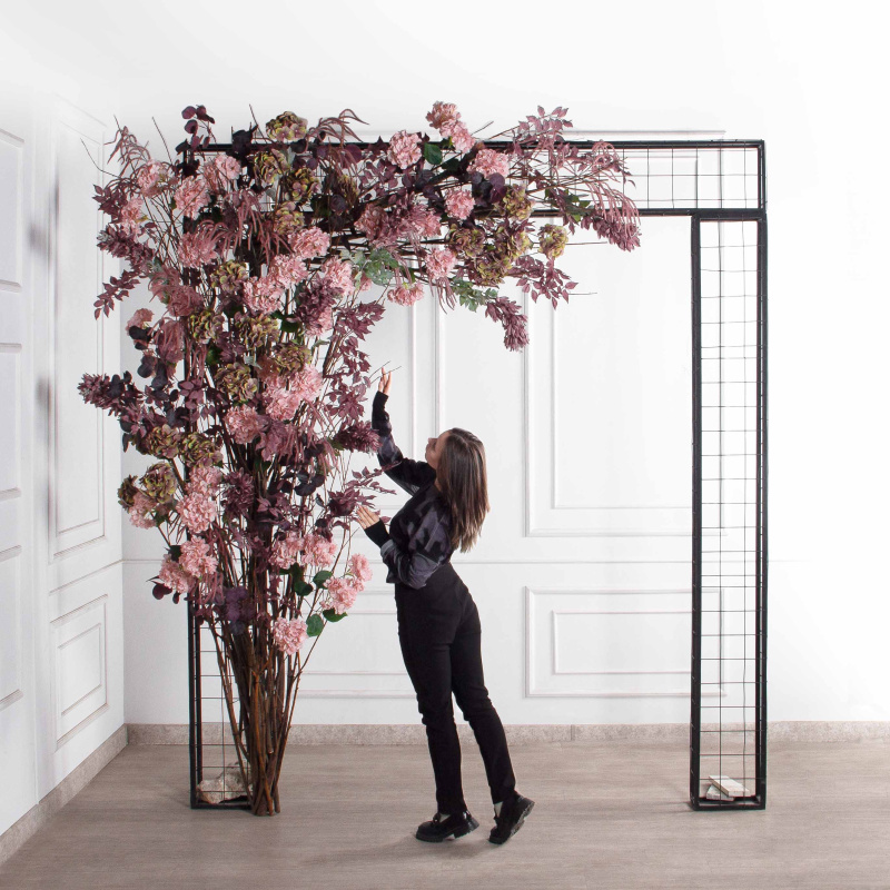 ДЛ177(F) Декор входной группы h300см на прутьях,пристенный,пепельно-пурпурный_1