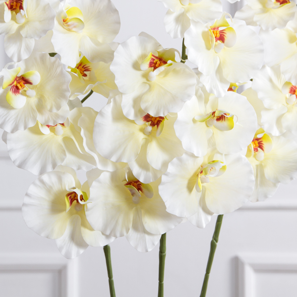7141А/0287-0343/23(F) Орхидея искусственная h95см 9голов(латекс) белая_4