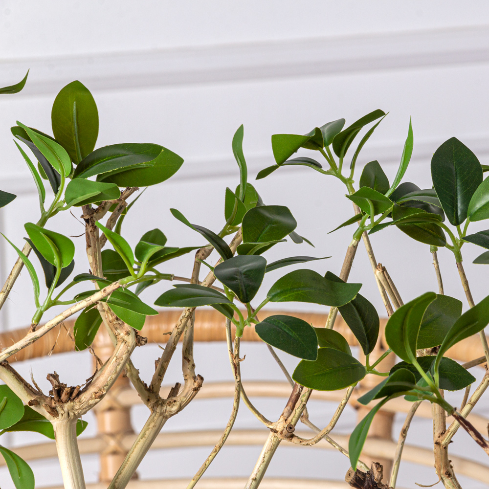 БЛ110/Д3/516 Бонсай искусственный Фикус Микрокарпа h110см в интерьерном кашпо_5