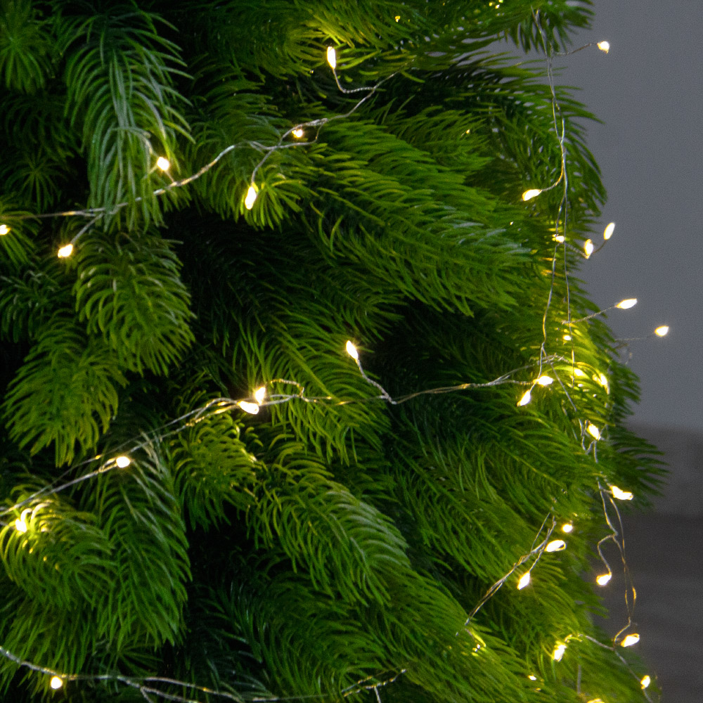 120/СВ03т/289-2(Пр)(Fix)(F) Ель искусственная h120см с белым декором и гирляндой Роса на основании_6