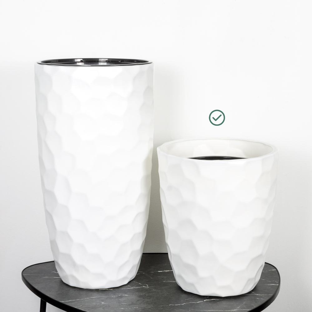 707/К2702/М3409(Fix) Кашпо Мозаика d34см, h39см, белое_3