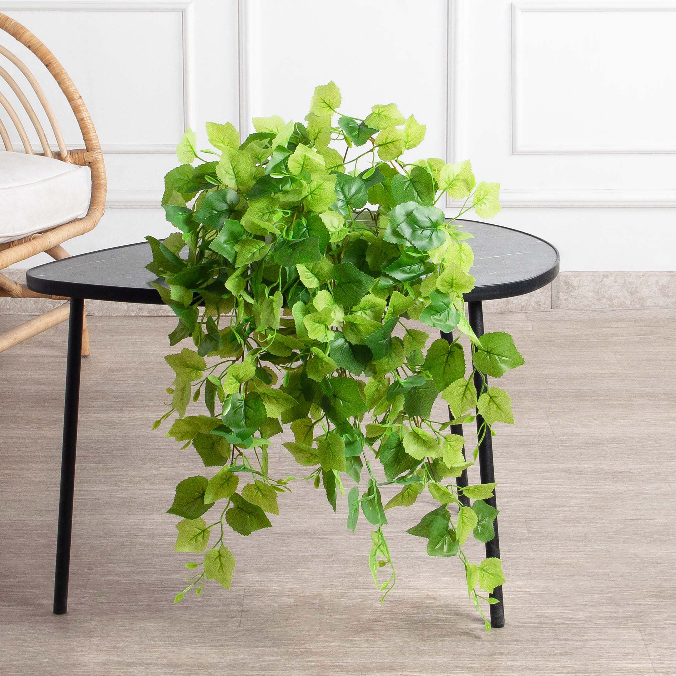 ТДЯ121(F) Плющ Виноградный ампельный в деревянном подвесном ящике (бежевый) 20*9*h8_2