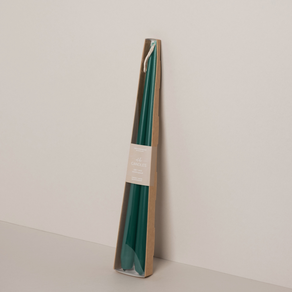 СК35-23(Fix)(F) Свеча коническая 35см Оттенок №23 (изумрудный) 2шт/уп_1