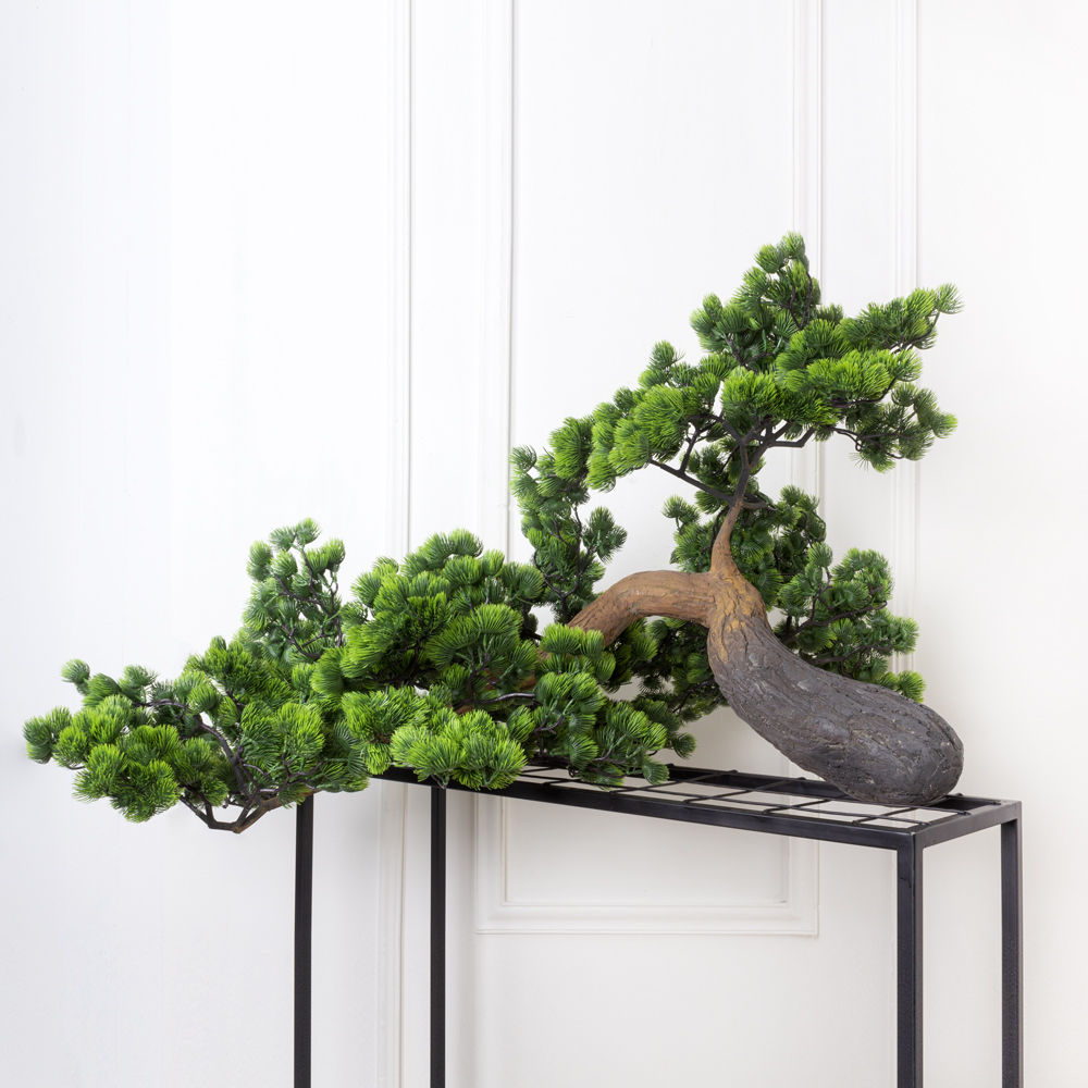 110/ДС/30(з) Ветка сосны бонсай искусственная L110см (ширина 85см)_3