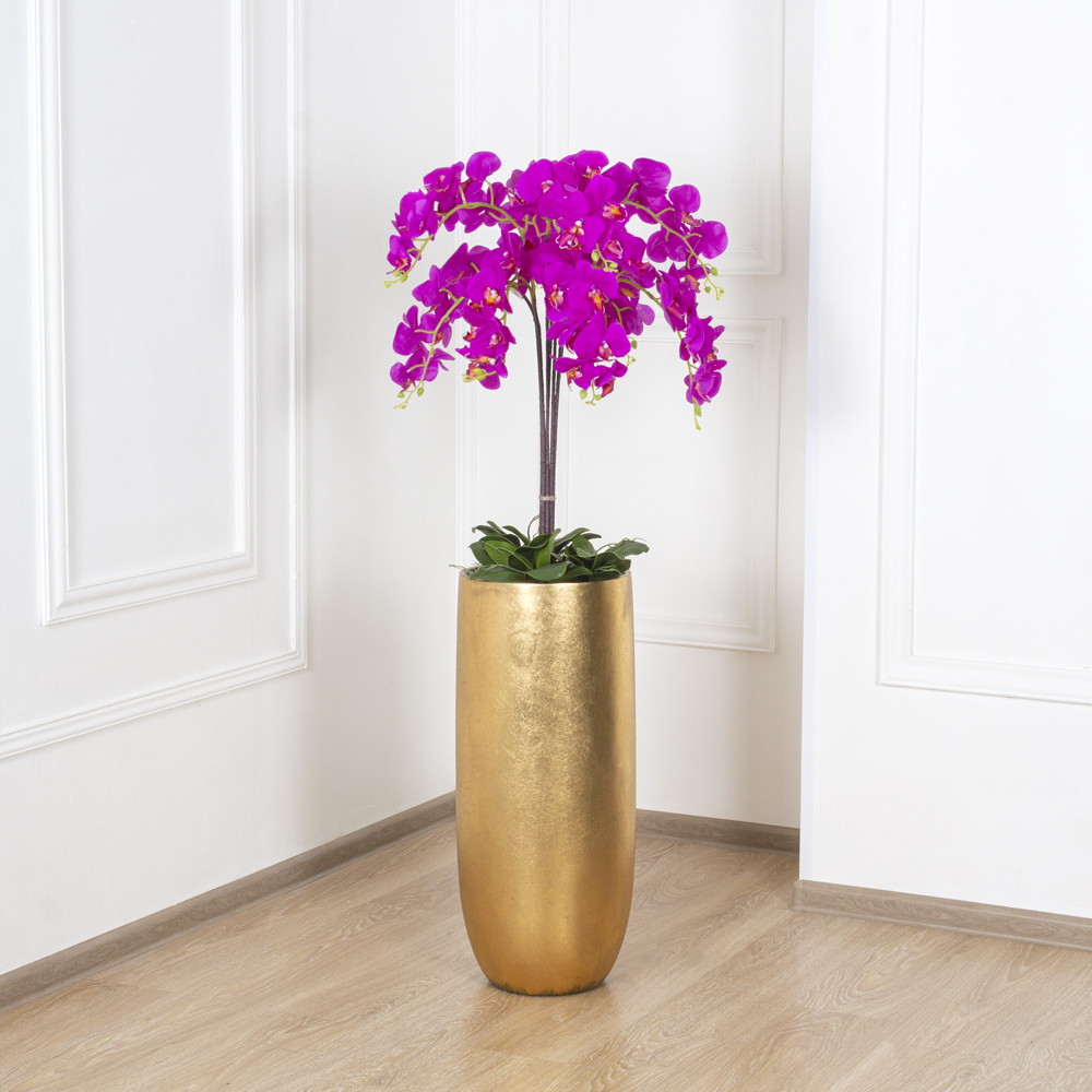 ЦК80*9/33-1 Орхидея Фаленопсис (белая)h80см(латекс) в интерьерном кашпо d17см_9