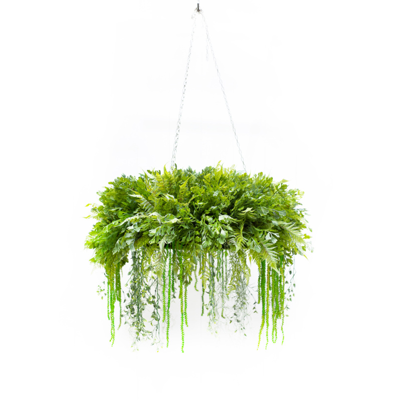 КЗ 05/1 Композиция из папоротника на основании со мхом d-59см на цепях