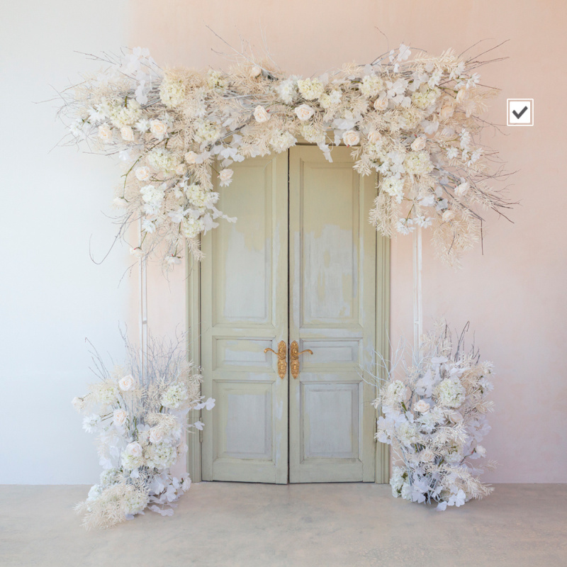 Л92-1 Гирлянда искусственная зимняя с цветами ампельная L100см