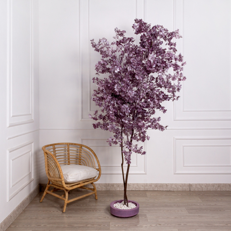 250/РН/364 Дерево искусственное интерьерное h250см, пепельно-пурпурное