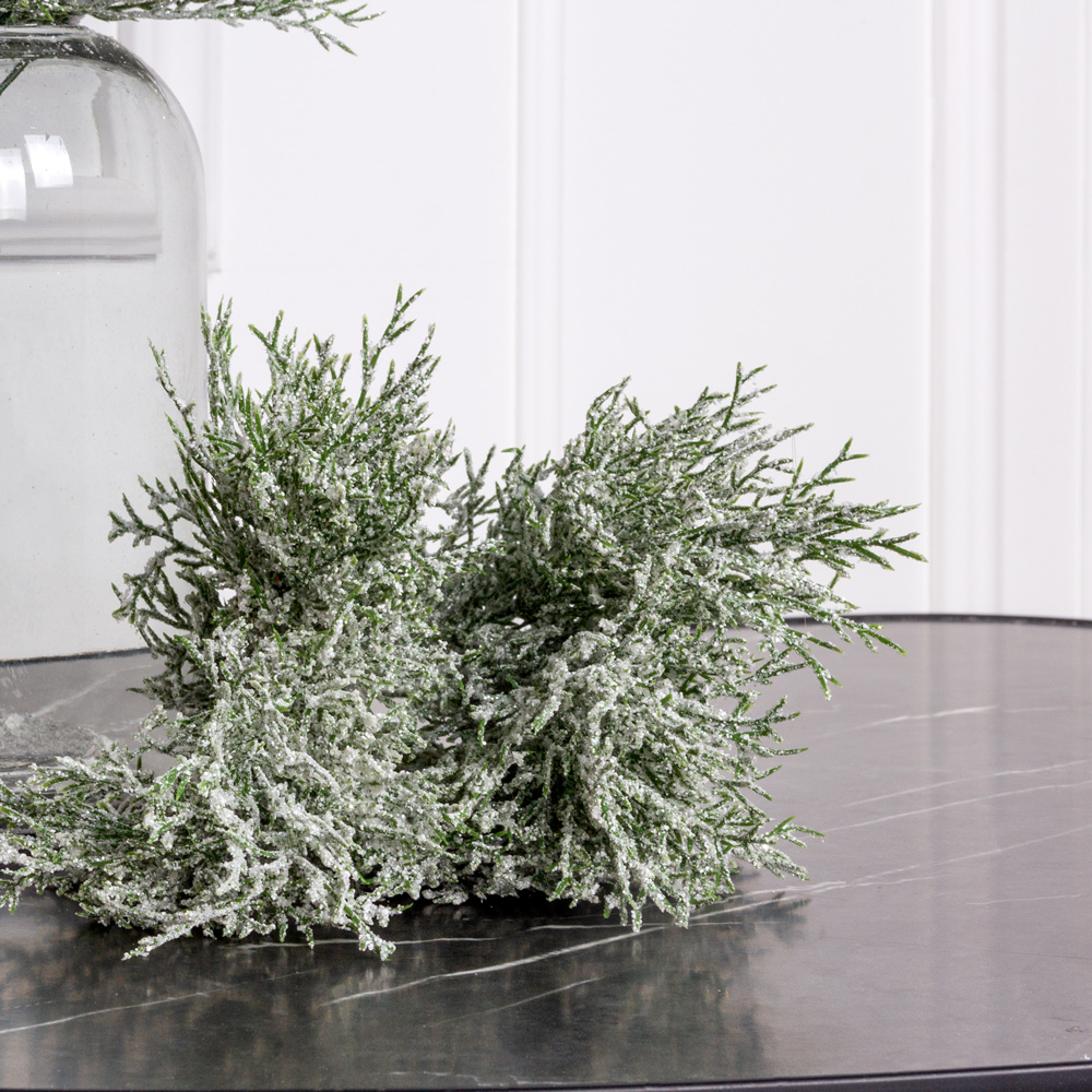 736/0424-15(Sale) Кипарисовик искусственный НГ заснеженный с блёстками h35см_2
