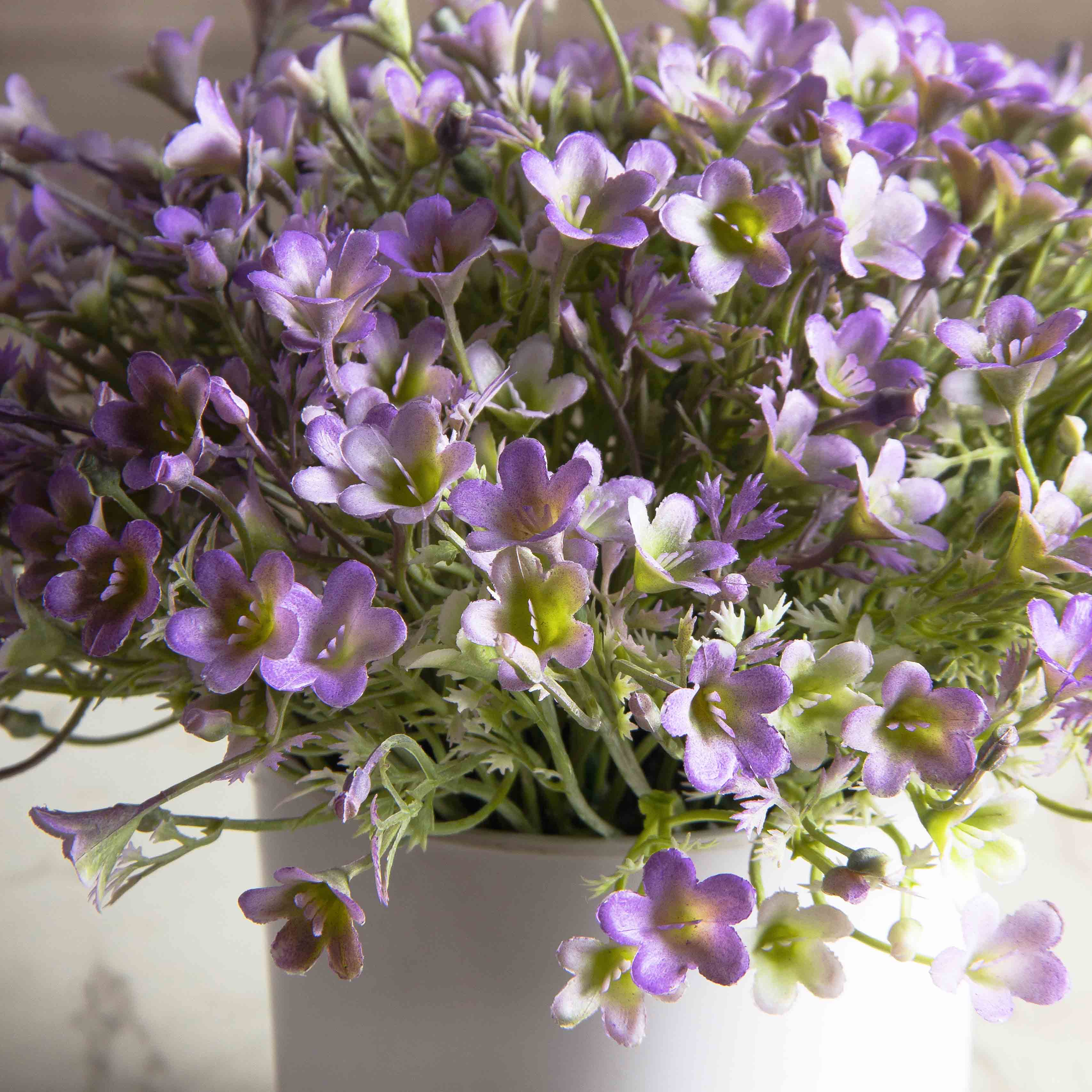 КС/О40-2(F) Кампанула искусственная h17см в кашпо, фиолетовая_3