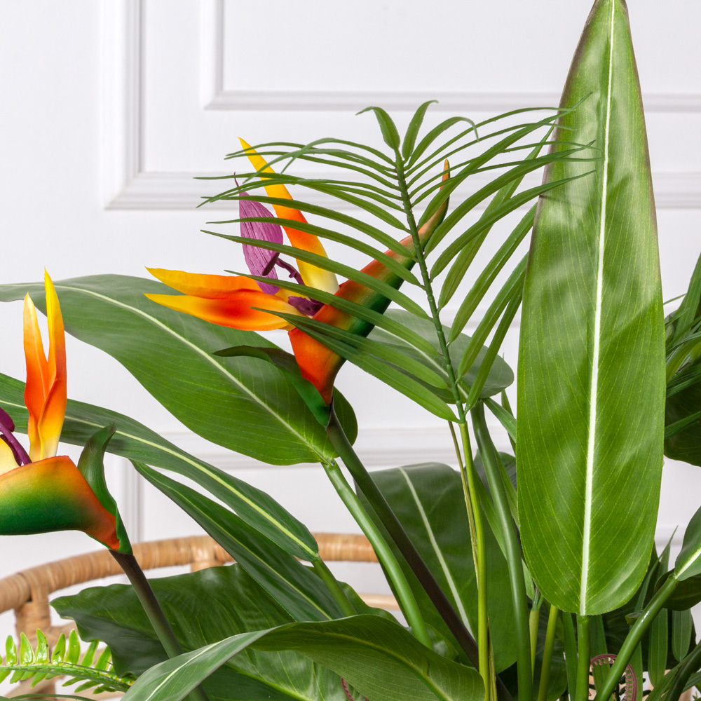 К327-28(з)(Пр) Композиция искусственная Тропический микс со стрелицией с заливкой в кашпо  _2